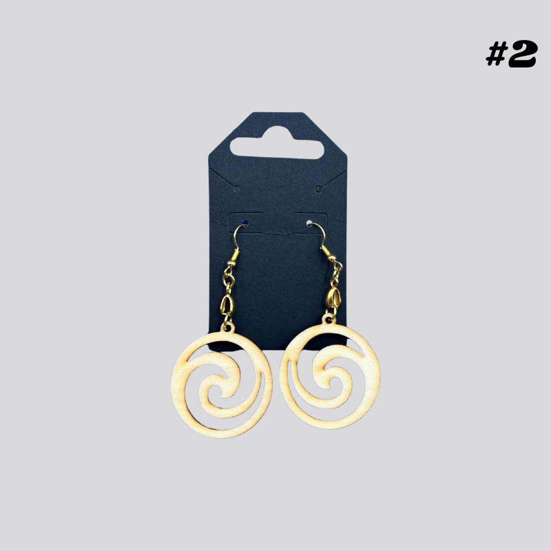 Wooden African Earrings