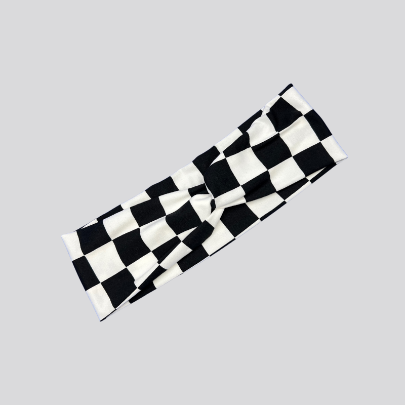 Black Checkered Headband