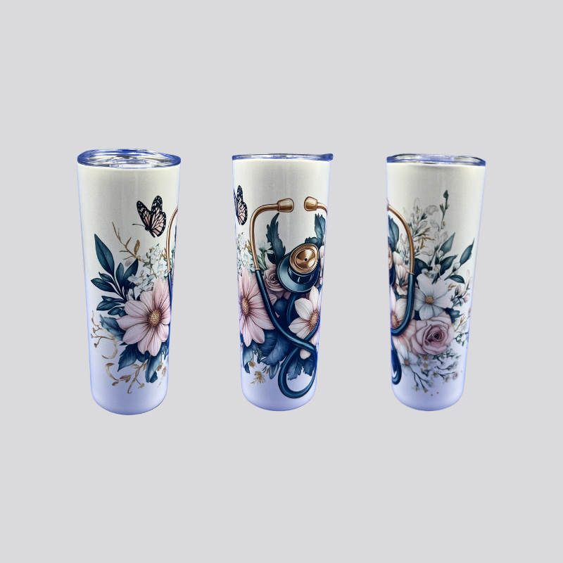 Floral Nurse Tumbler