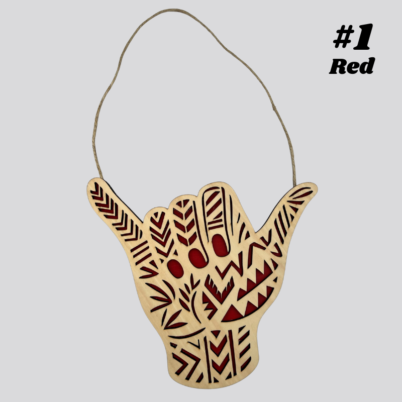 Wooden Door Hangers (Shaka Hand)