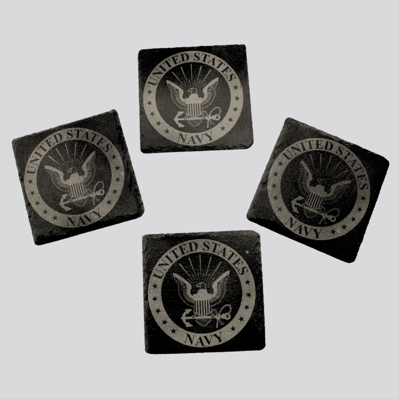 Navy Slate Coaster Set