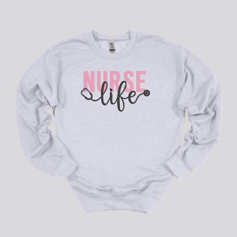 Nurse Life Embroidered Sweatshirt