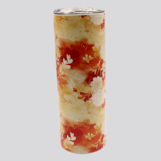 Chinese Silk Print Tumbler (Red/Yellow)