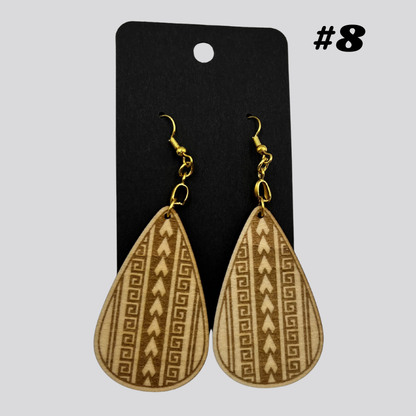Wooden Tribal/Island Earrings