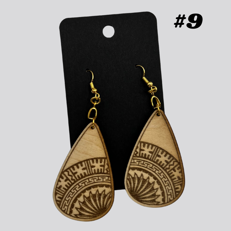 Wooden Tribal/Island Earrings