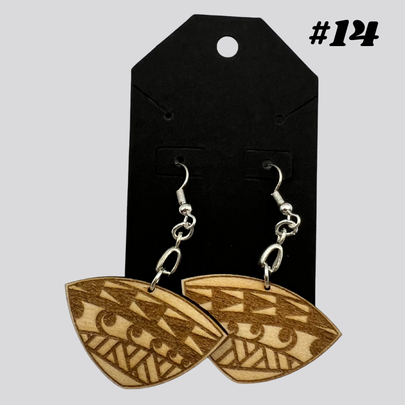Wooden Tribal/Island Earrings