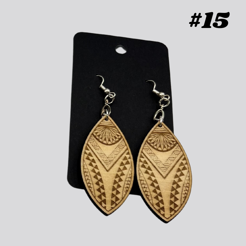Wooden Tribal/Island Earrings