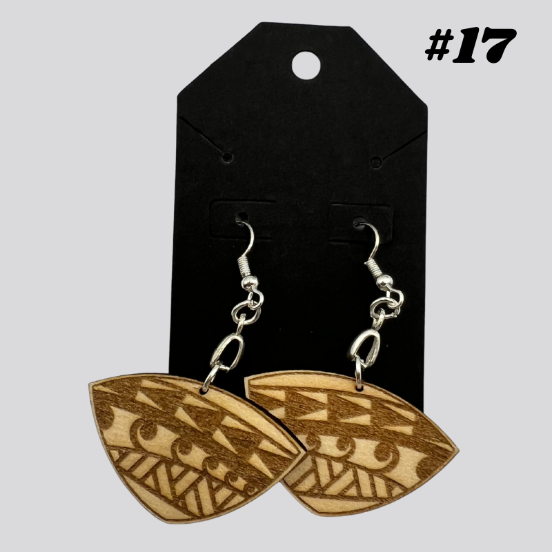 Wooden Tribal/Island Earrings