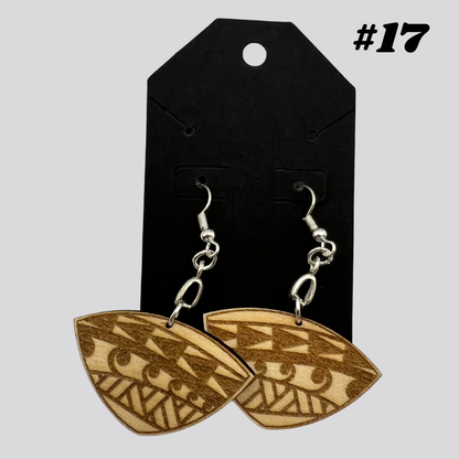 Wooden Tribal/Island Earrings