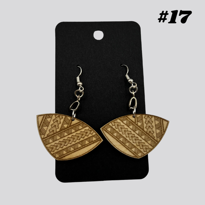Wooden Tribal/Island Earrings