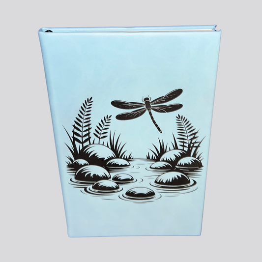 Sky Blue Dragonfly Engraved Journal