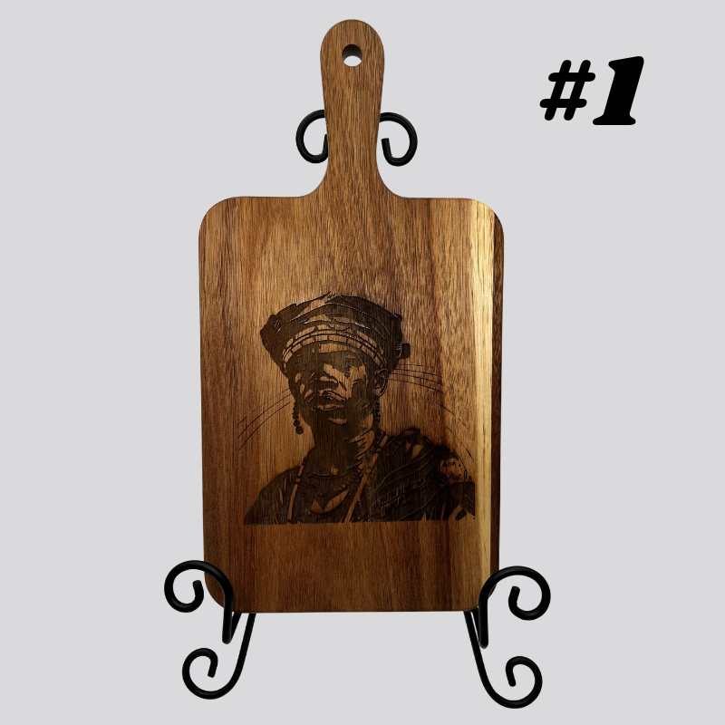 Decorative African Men Acacia Wood Cheese/Cutting Boards