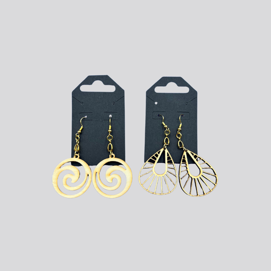 Wooden African Earrings
