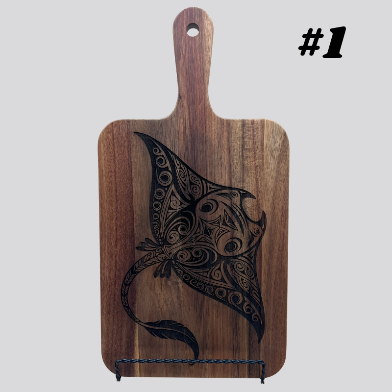 Decorative Manta Ray Acacia Wood Cheese/Cutting Board