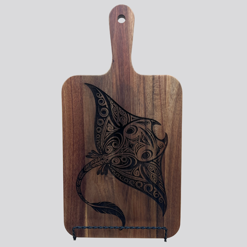 Decorative Manta Ray Acacia Wood Cheese/Cutting Board