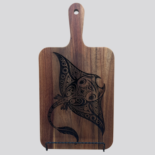 Decorative Manta Ray Acacia Wood Cheese/Cutting Board