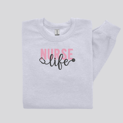 Nurse Life Embroidered Sweatshirt