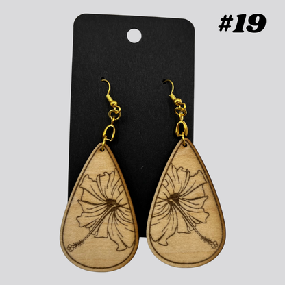 Wooden Tribal/Island Earrings