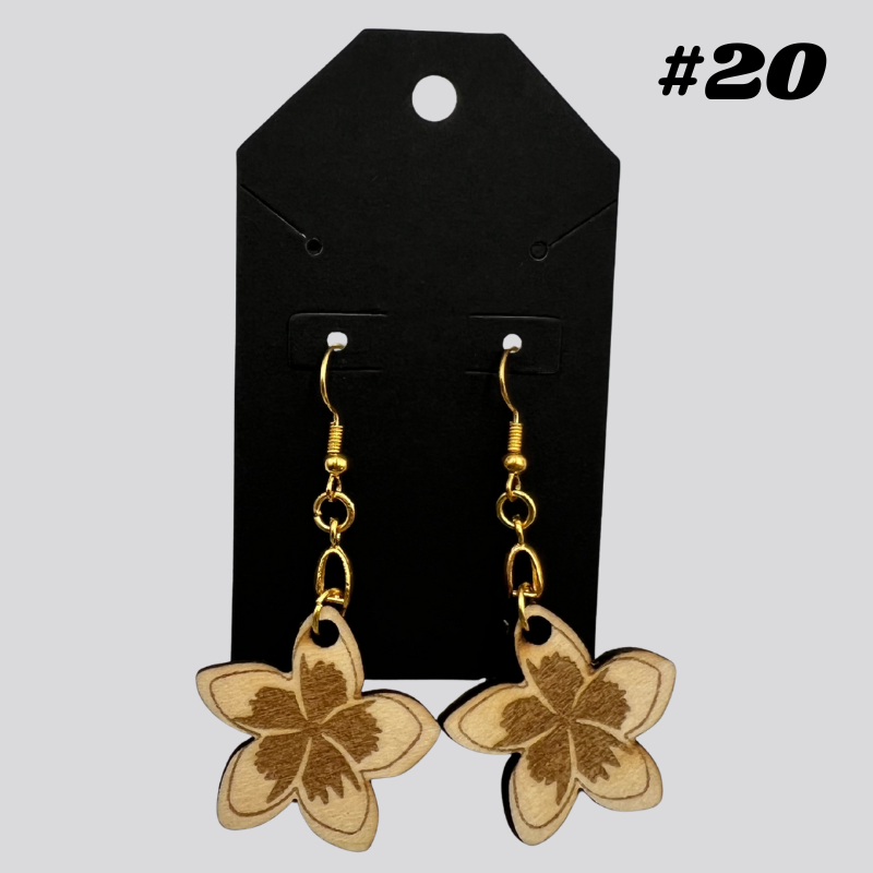 Wooden Tribal/Island Earrings