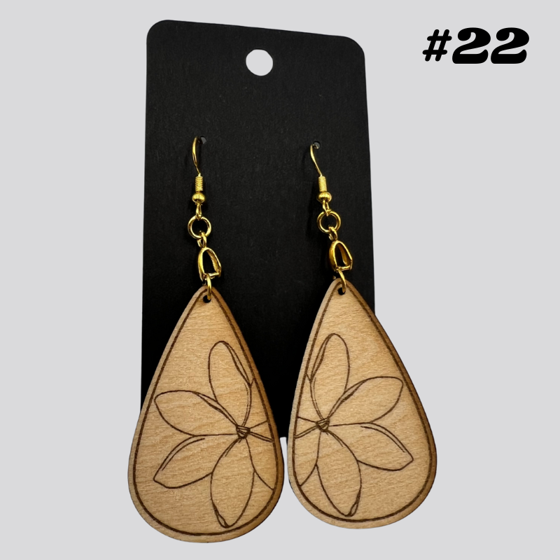 Wooden Tribal/Island Earrings