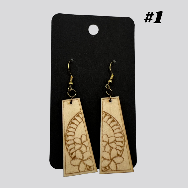 Wooden Tribal/Island Earrings