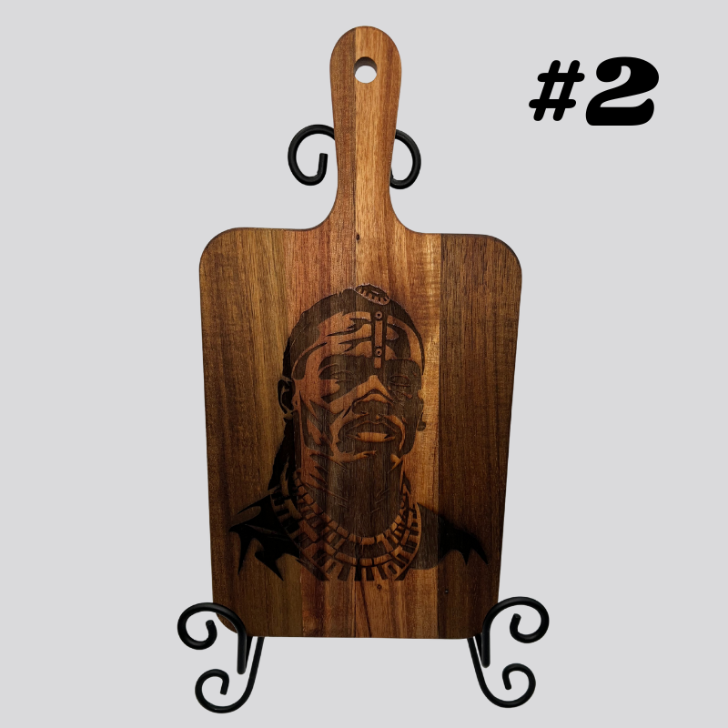 Decorative African Men Acacia Wood Cheese/Cutting Boards