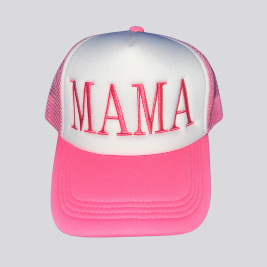 Baby Pink Mama Foam Trucker Hat Embroidered