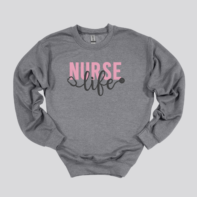 Nurse Life Embroidered Sweatshirt