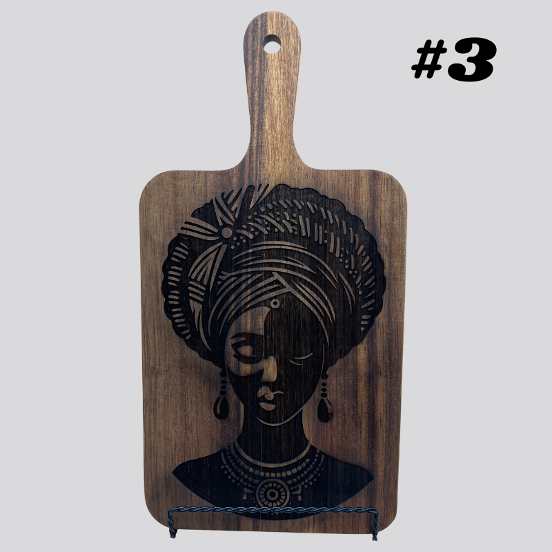 Decorative African Women Acacia Wood Cheese/Cutting Boards
