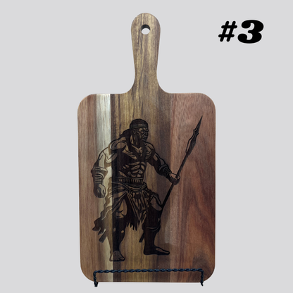 Decorative Tongan Warrior Acacia Wood Cheese/Cutting Boards