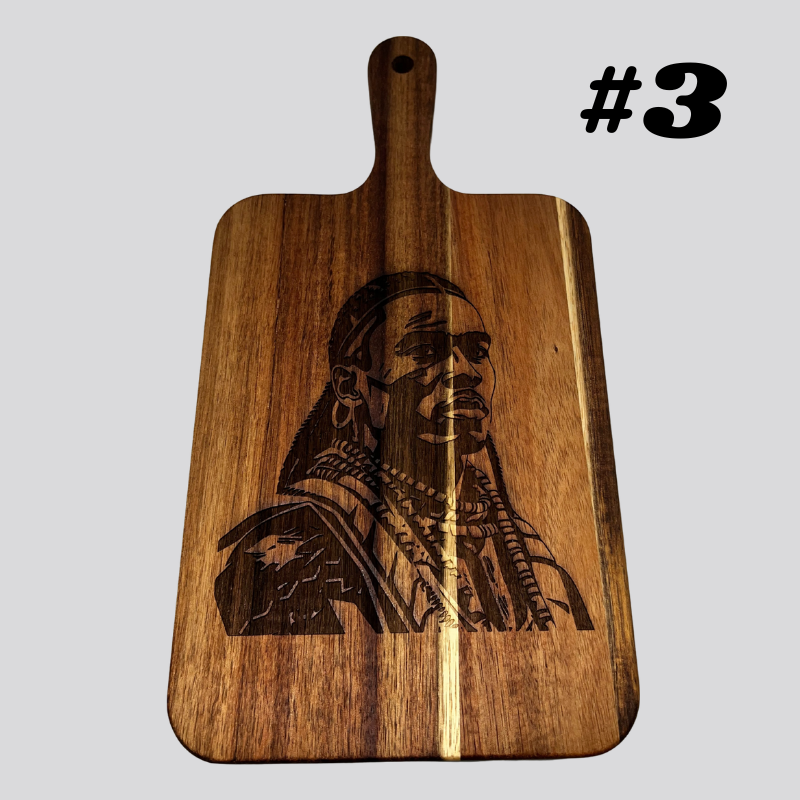 Decorative African Men Acacia Wood Cheese/Cutting Boards