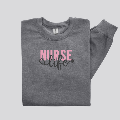 Nurse Life Embroidered Sweatshirt