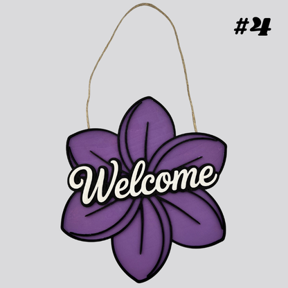 Wooden Door Hangers (Floral)