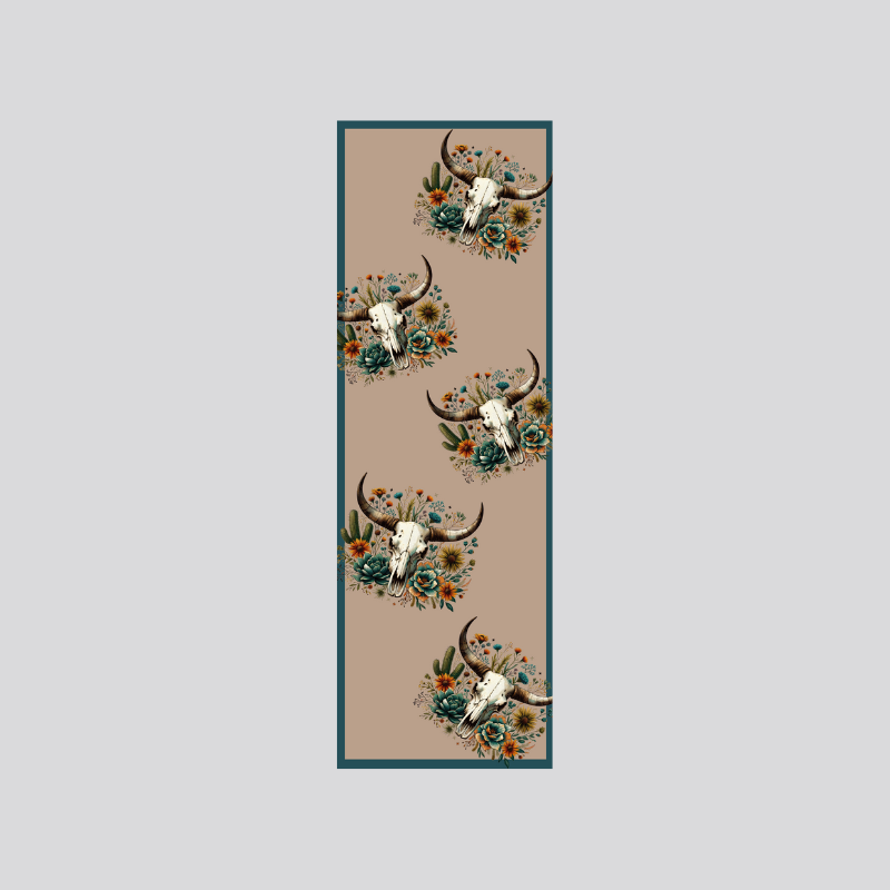 Floral Cow Skull Bookmark