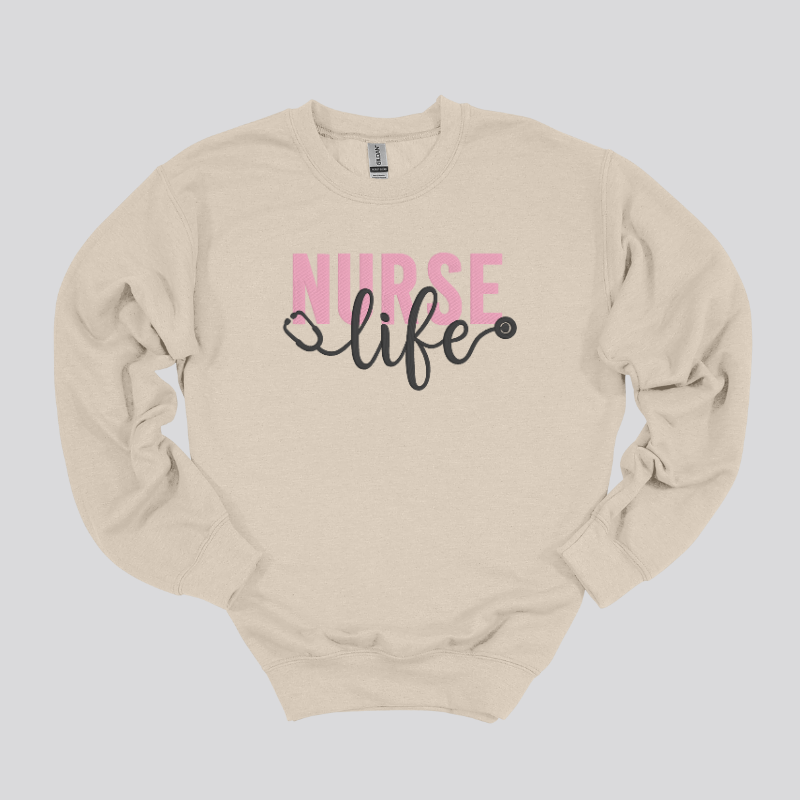 Nurse Life Embroidered Sweatshirt