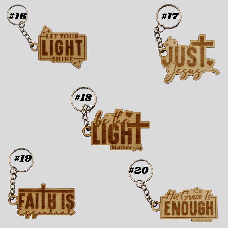 Wooden Christian Keychains