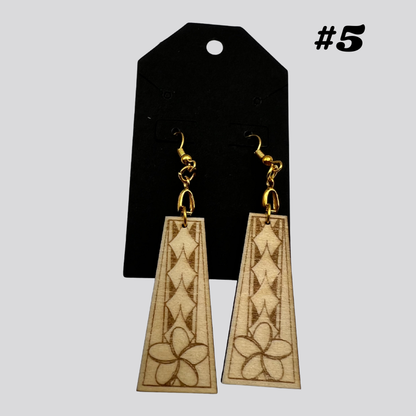 Wooden Tribal/Island Earrings