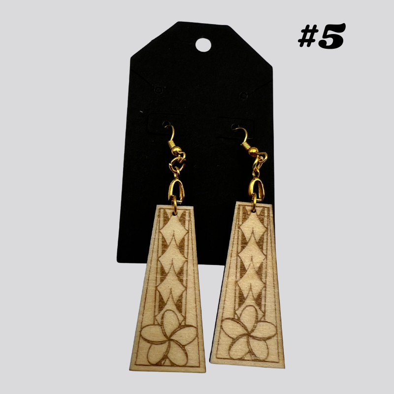 Wooden Tribal/Island Earrings
