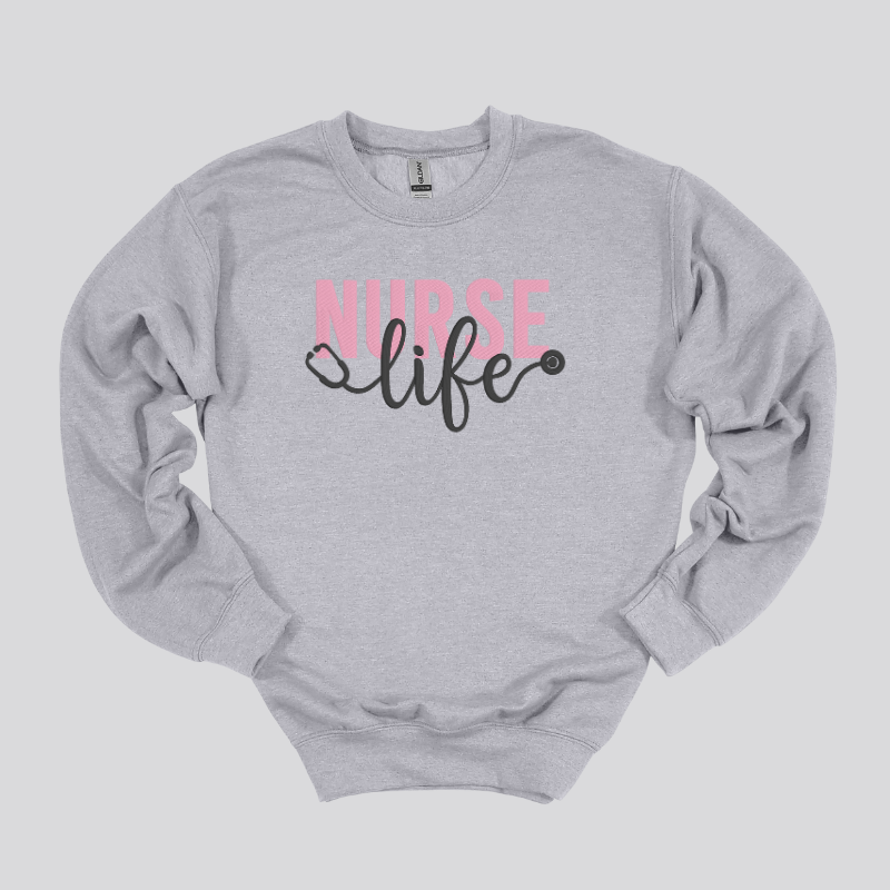 Nurse Life Embroidered Sweatshirt