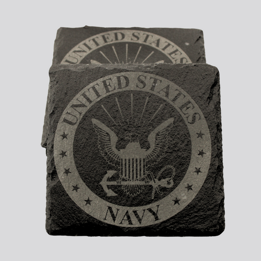 Navy Slate Coaster Set
