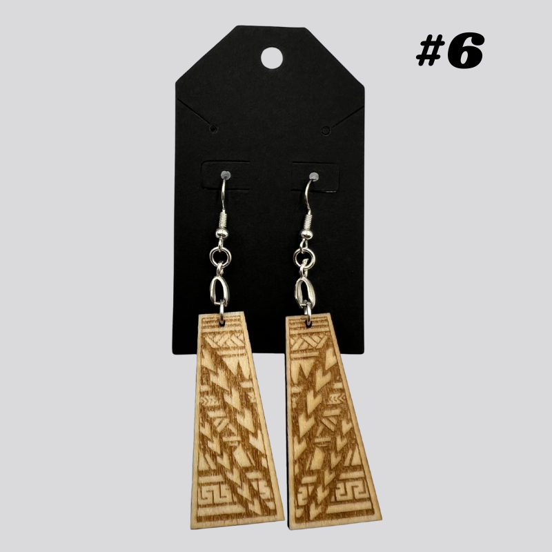 Wooden Tribal/Island Earrings