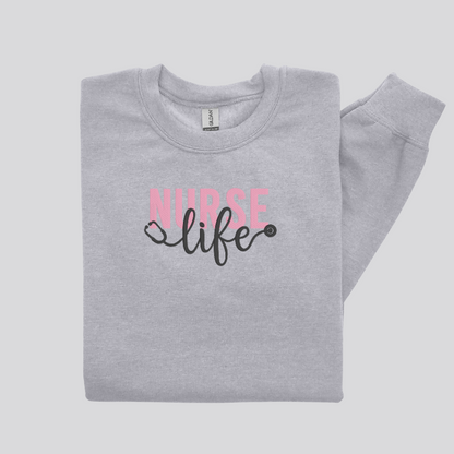 Nurse Life Embroidered Sweatshirt