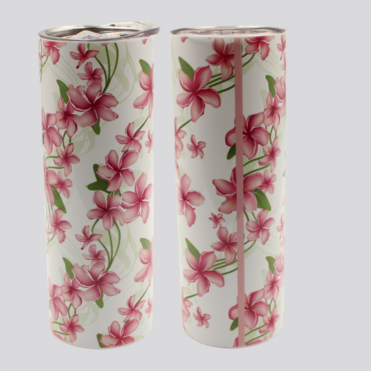 Pink Plumeria Tumbler