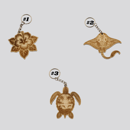 Wooden Tropical Keychains
