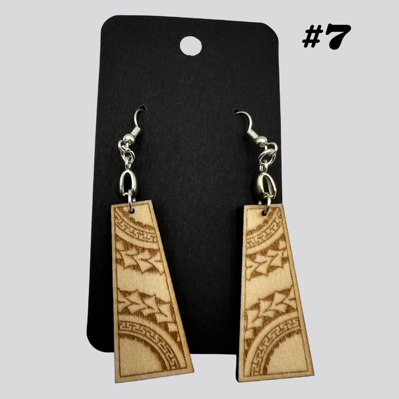 Wooden Tribal/Island Earrings