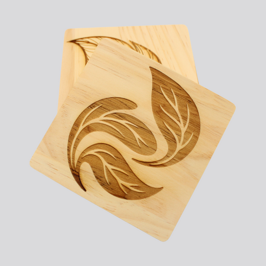 Leaves Wooden Coaster Set