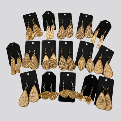 Wooden Tribal/Island Earrings