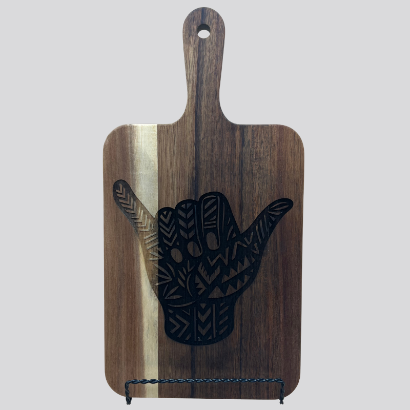 Decorative Shaka Hand Acacia Wood Cheese/Cutting Board
